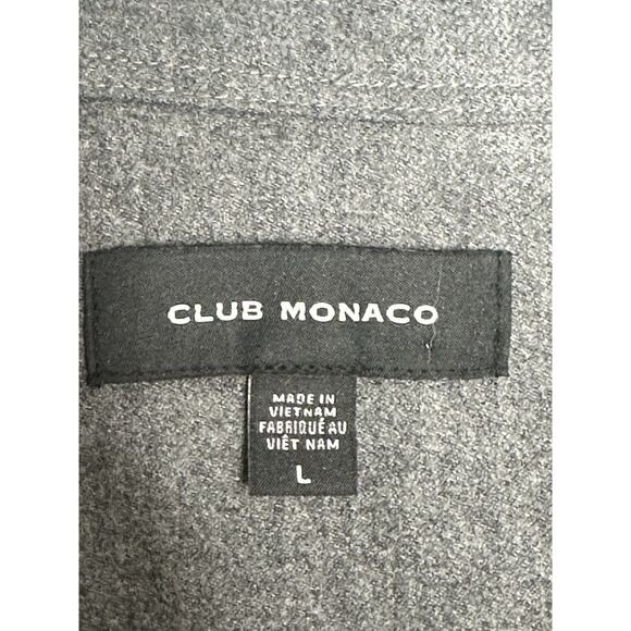 Club Monaco Women’s Gray 100% Wool Button Front Long Sleeve Shirt Dress Sz Large - Picture 5 of 9